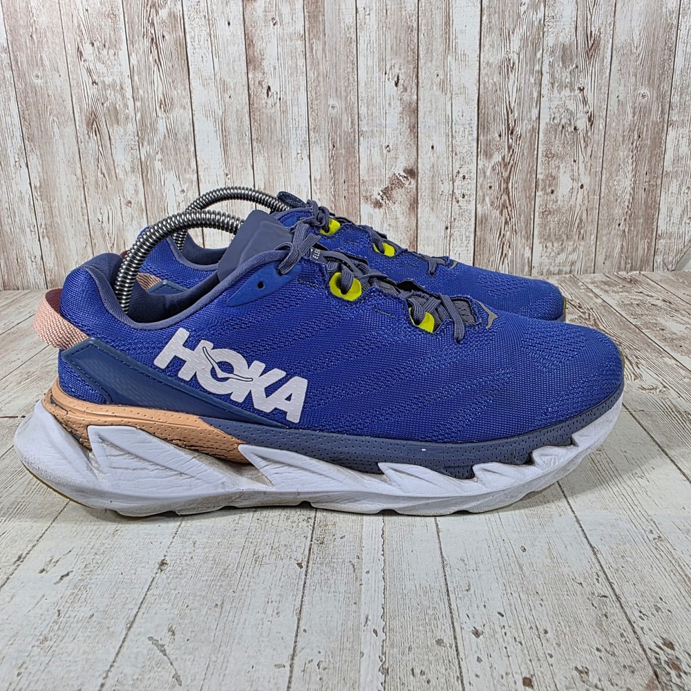 Hoka One One Elevon 2 Womens 9.5 Blue Copper Running Shoes 1106478 ABLW